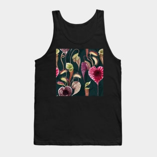 Carnivorous plants floral watercolor print. Pelican flower, Venus Flytrap. Exotic flowers botanical illustration. Tank Top